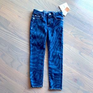 Girls zebra skinny jeans